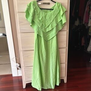 Green Layered Women's Beach Dress